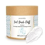 puremetics 3in1 Dusch-Fluff Cotton mit Zuckerpeeling, 250g...