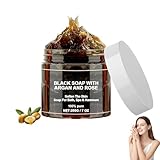 Schwarze Seife mit Argan und Rose,Marokko Körperpeeling,Moroccan...