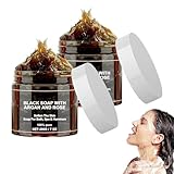 Marokko Schwarze Seife mit Argan und Rose, Morocco Black Soap,...