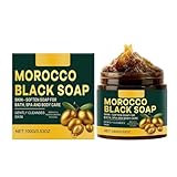 Morocco Black Soap,Marokko Exfoliate Schwarze Seife für Weiche...