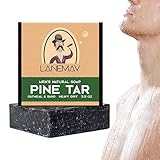 2 Pack Natürliche Seife für Männer, Kiefern Teer Seife für...