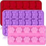 3 Pack Silikon Eisformen Trays mit Puppy Dog Paw und Knochen...