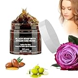 Marokko Schwarze Seife Mit Argan Und Rose, 100% Organische...