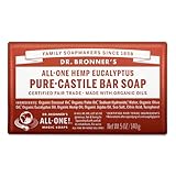 Dr Bronner's Reine Naturseife | Eukalyptus | Seifenstück | Mit...