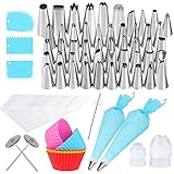 Gyvazla 75 Spritztüllen für Gebäck, mit Silikonbeutel,...