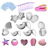 Kyerivs Seifenform Bath Bomb Molds 14 PCS mit 100 Shrink Wrap...